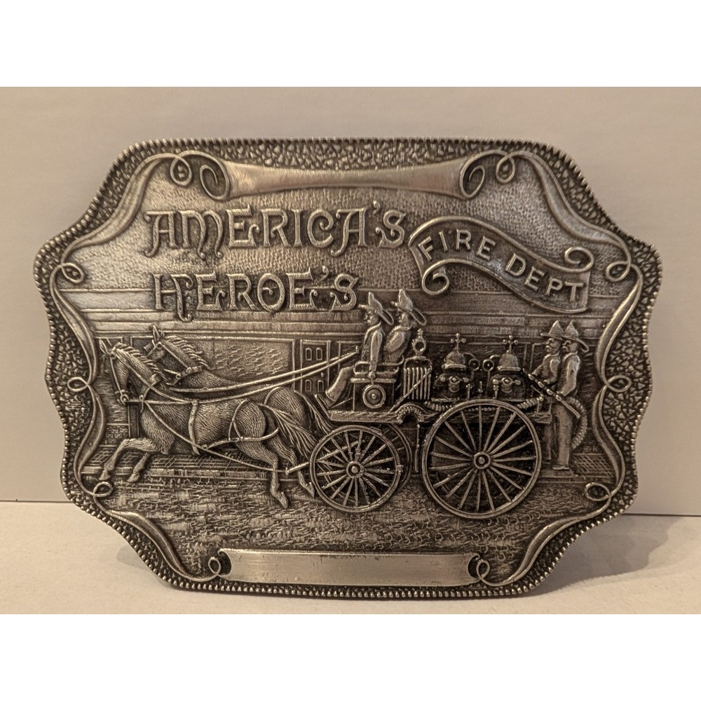 America's Heroe's Fire Dept Belt Buckle Bergamot Brass Works Darien, WI